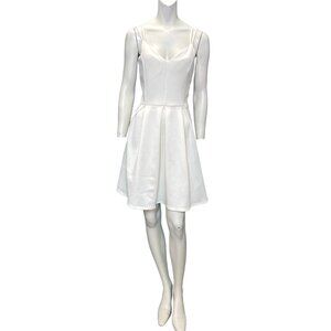Find Me Plus Strappy Pleated Skirt Mini Dress White Size 1X NWT
